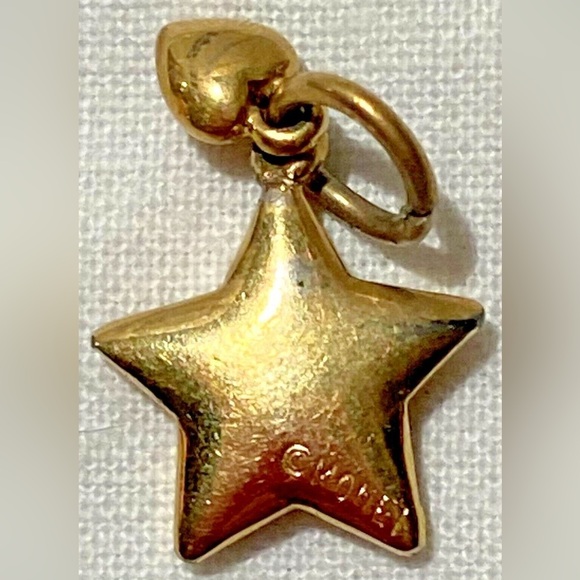 Vintage Monet Jewelry Gold Plated Charm Star w/ Tiny Heart - Picture 2 of 4